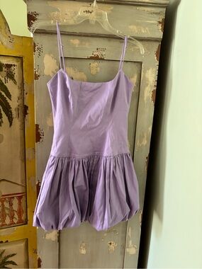 Lavender Sleeveless Bubble Hem Mini Dress - Women
